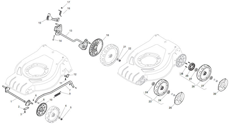 Mountfield S46PDLI Lawnmower Wheel Assembly Spare Parts 295486003/M16