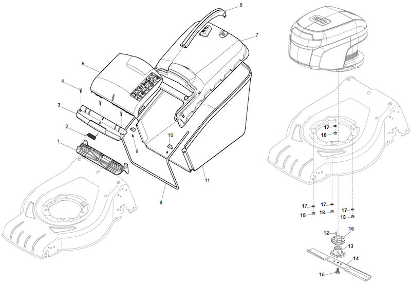 Mountfield S46PDLI Lawnmower Grasscatcher Spare Parts 295486003/M16