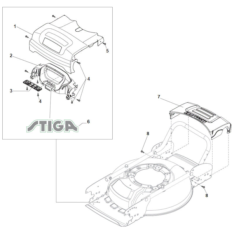 Stiga Multiclip 47 AE 298471008/S16 Cover Spares