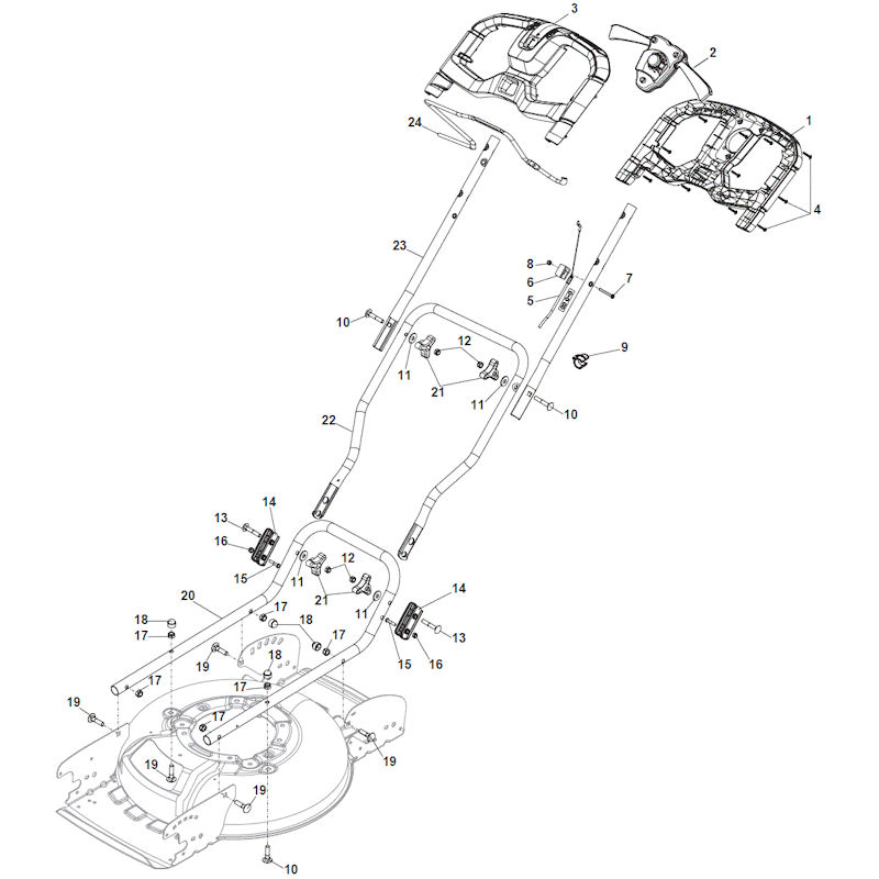 Stiga Multiclip 47 AE 298471008/S16 Handle Spares