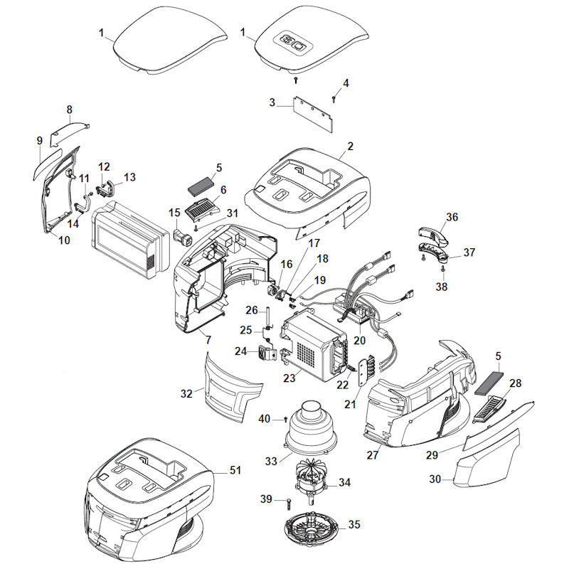 Stiga Multiclip 47 AE 298471008/S16 Battery Housing Spares