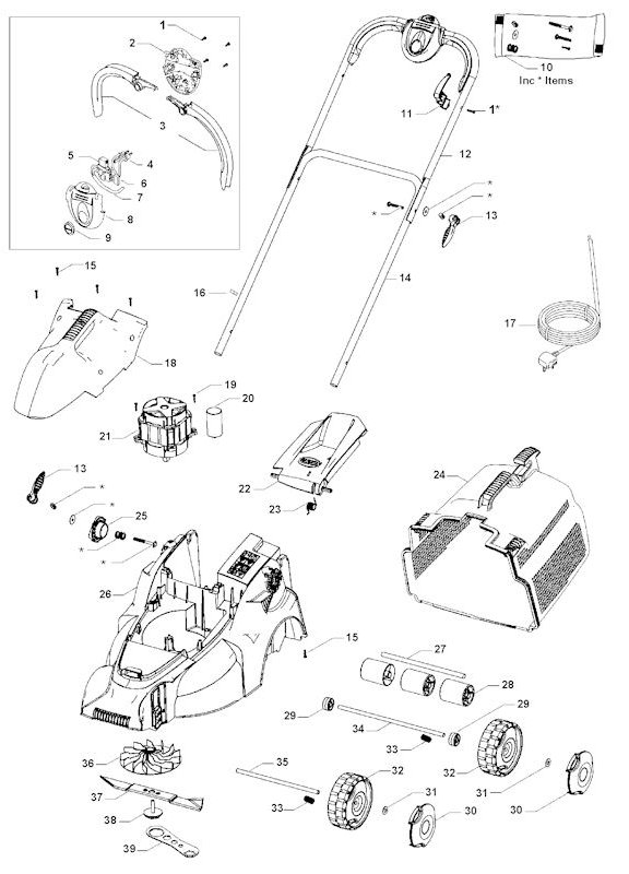 Flymo Pac-A-Mow 964330601 Spares