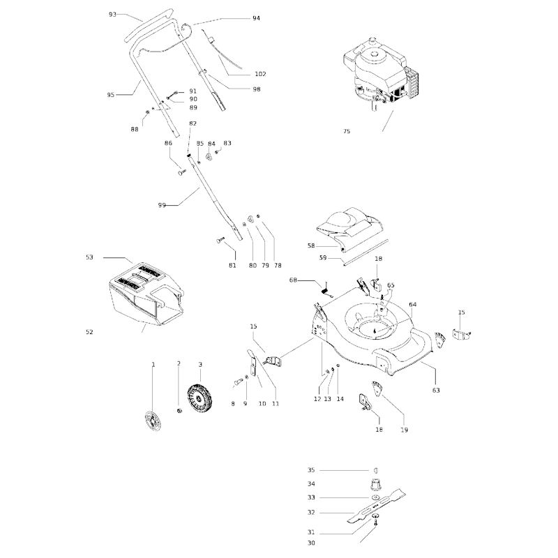 Flymo Quicksilver 46S 953878174 Spares