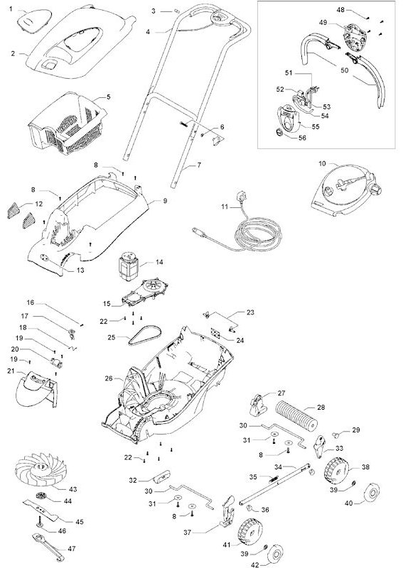 Flymo Roller Compact 340 964340501 Spares