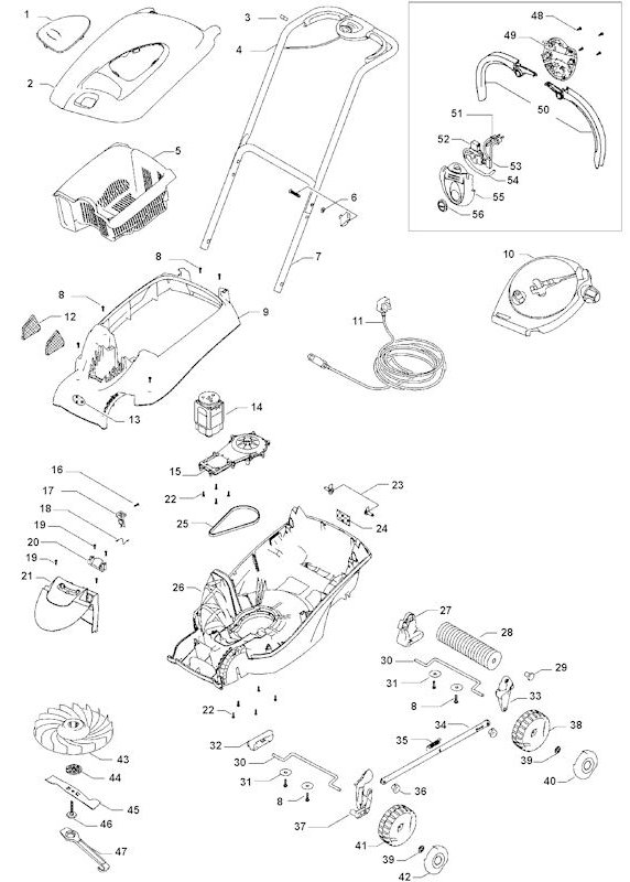 Flymo Roller Compact 3400 964340601 Spares