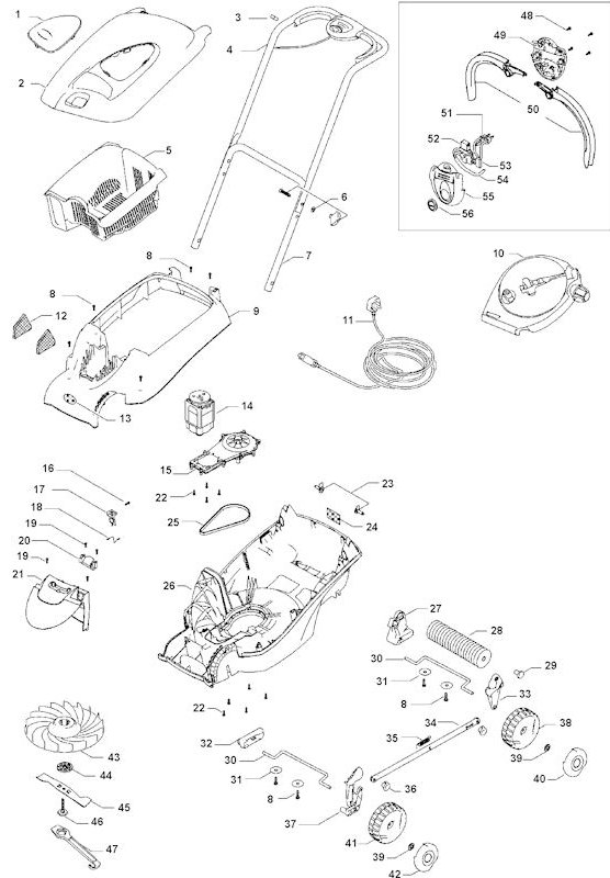 Flymo Roller Compact 400 964441301 Spares