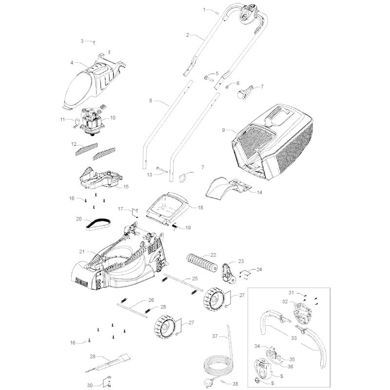 Flymo Rollermo 964322401 Spares