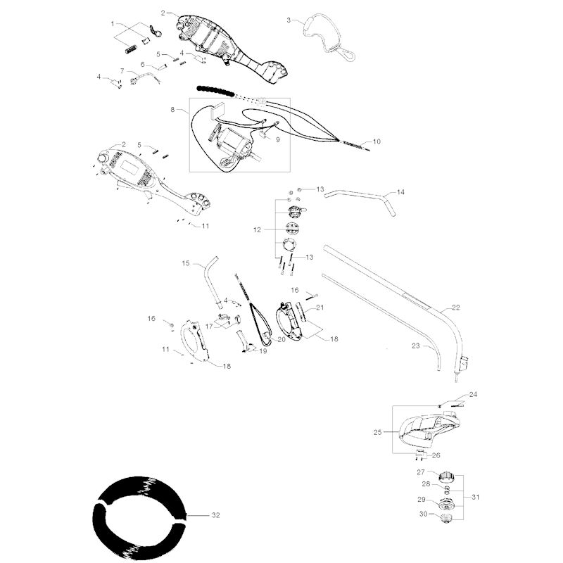 Flymo Samurai 1000XT 964866301 Spares