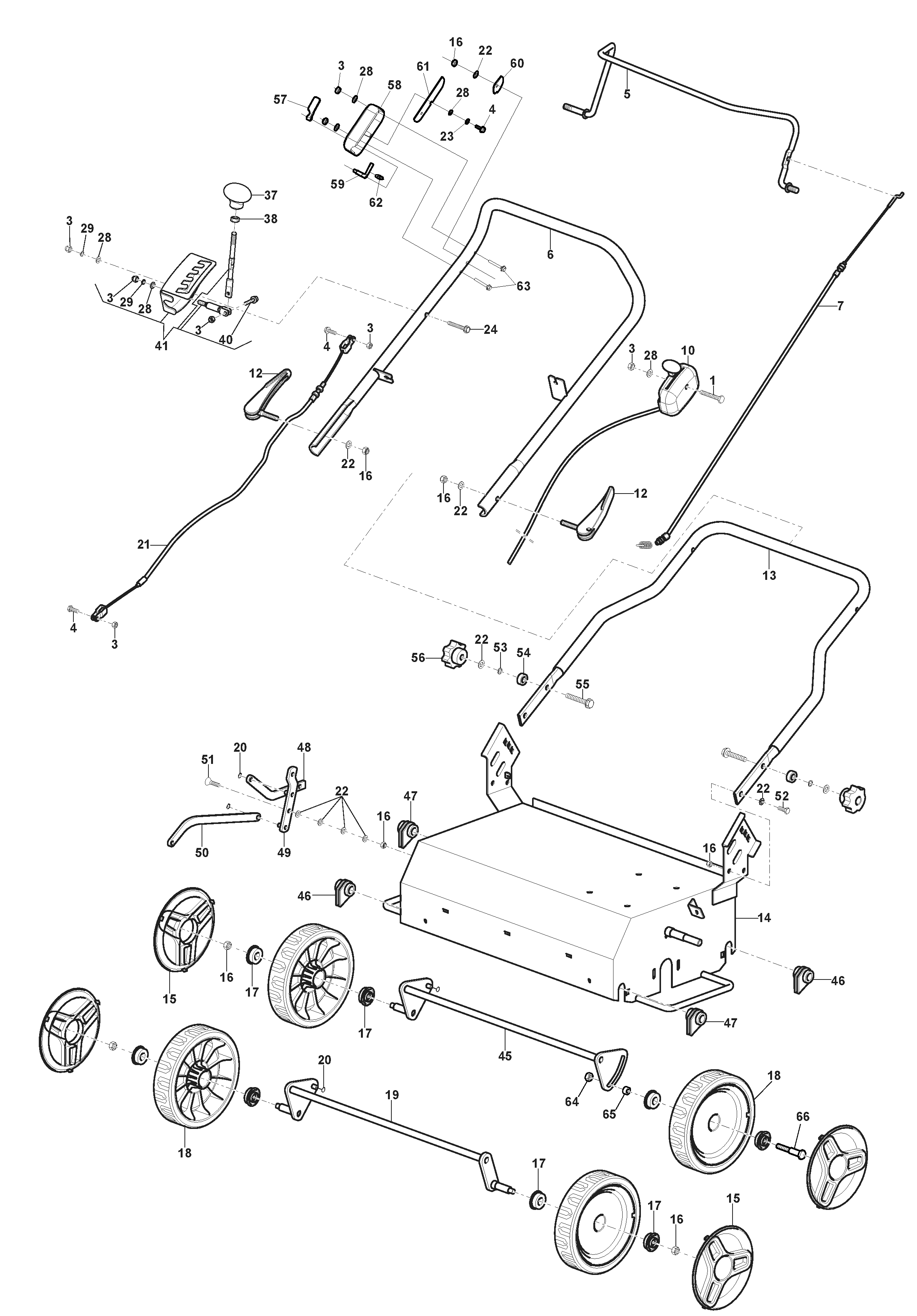 SVP40G Scarifier (2023) - Handle, Wheels