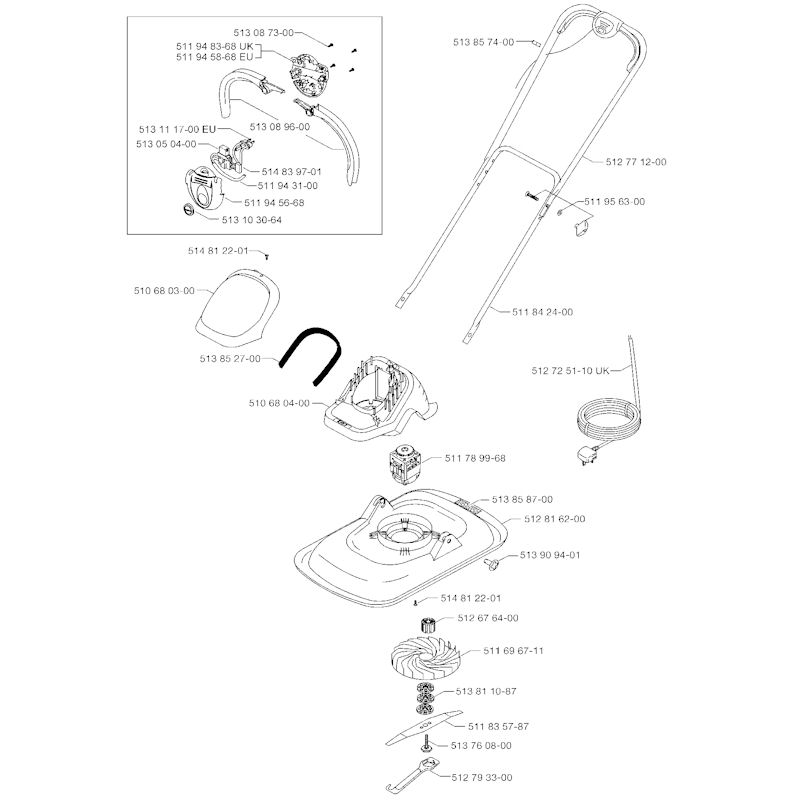 Flymo Turbo Lite 330 963330801 Spares