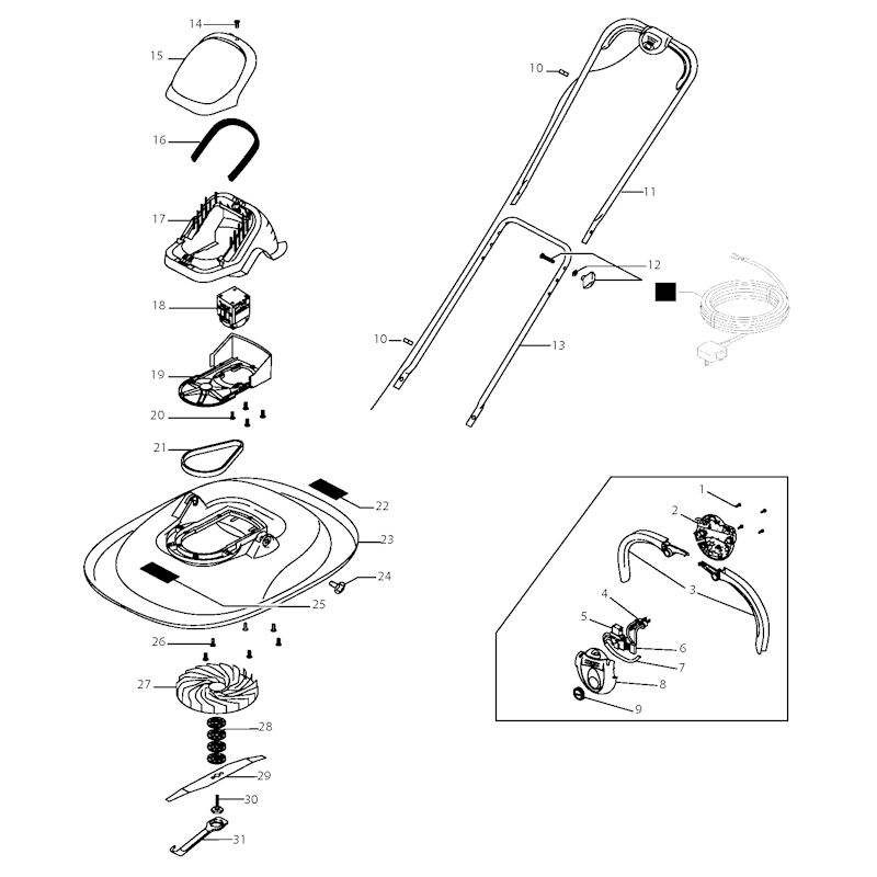 Flymo Turbo Lite 400 963410001 Spares