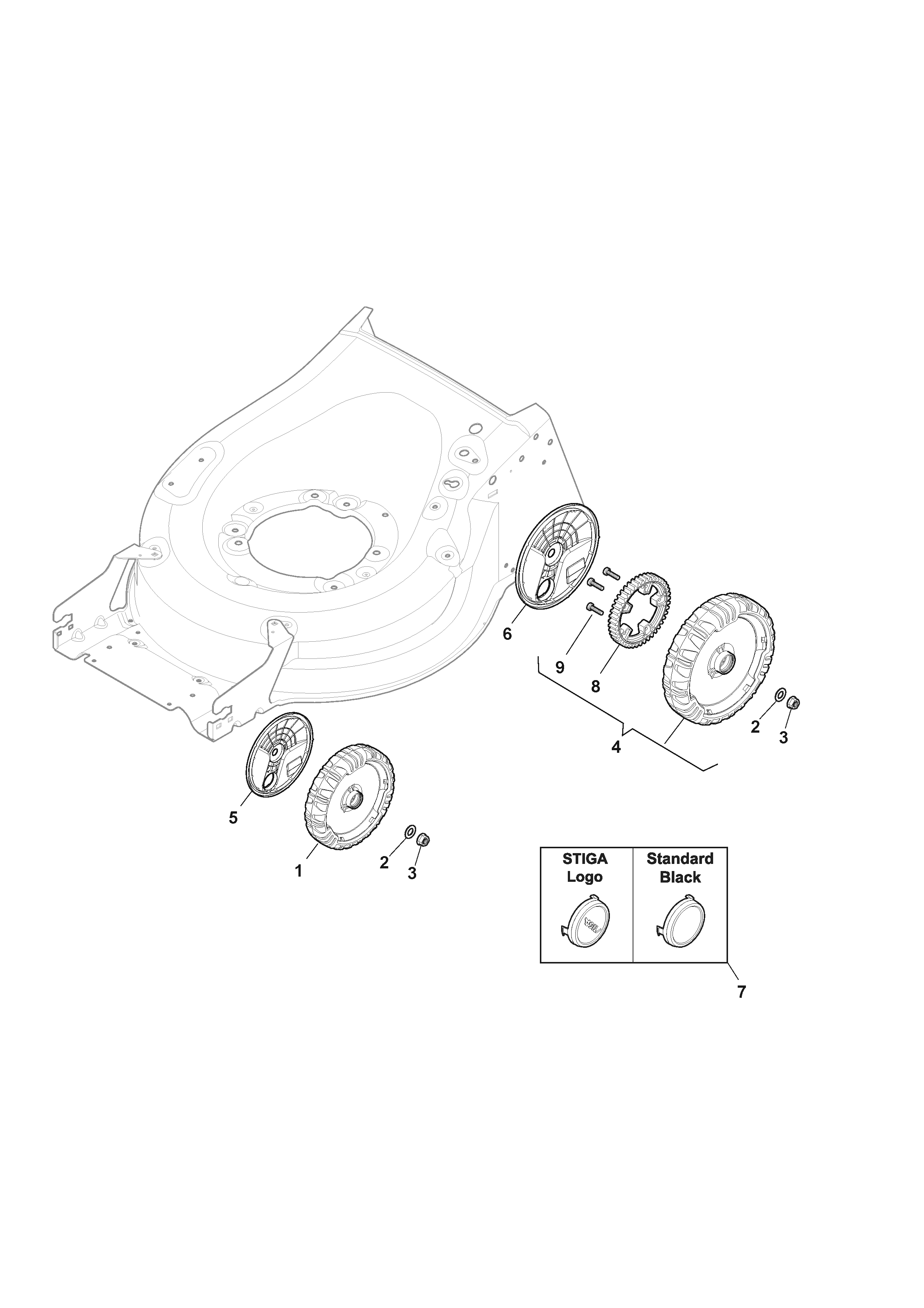 Stiga Twinclip 950 SQ AE - Wheels and Hubcaps Stiga Twinclip 950 SQ AE - Wheels and Hubcaps