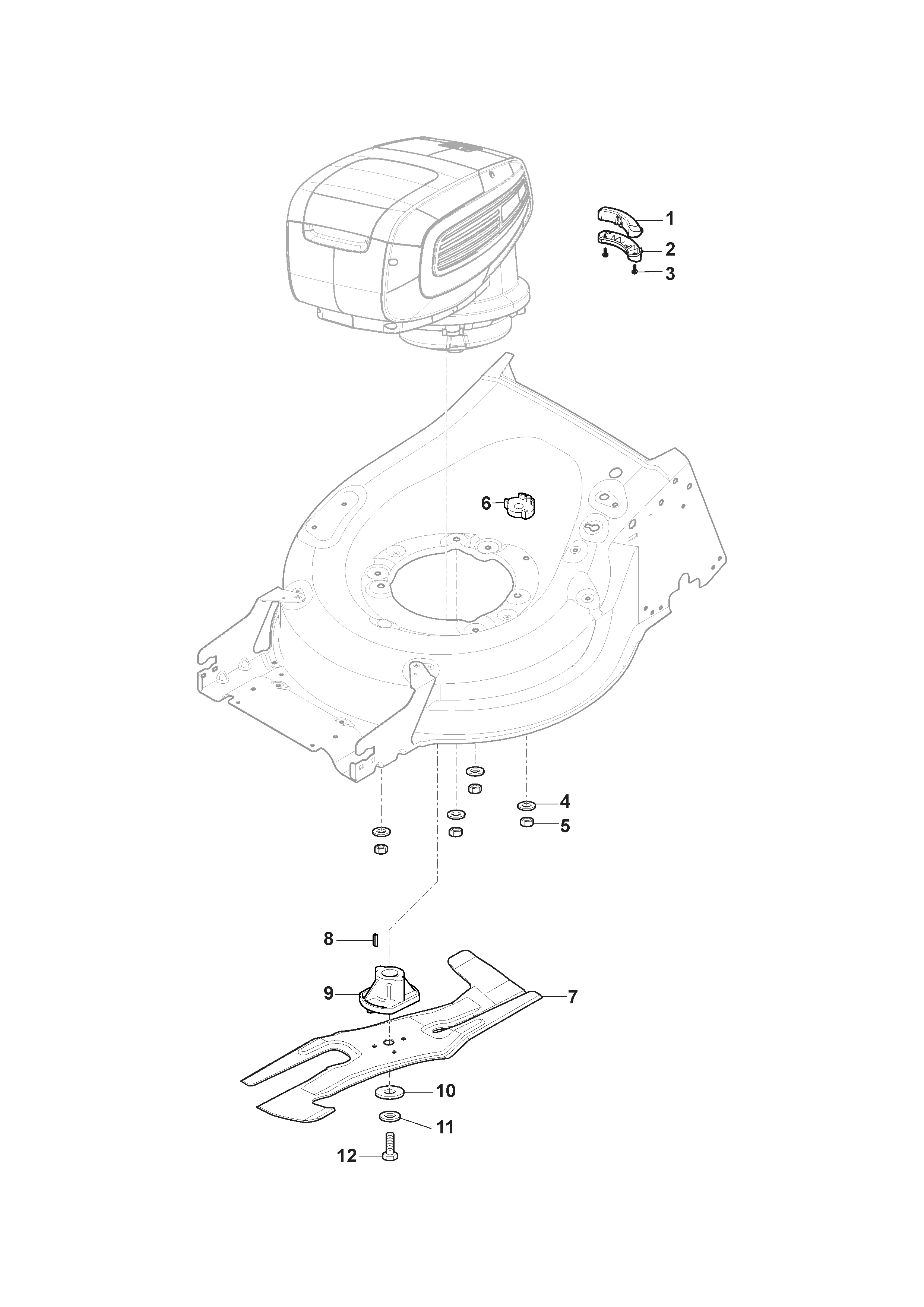 Stiga Twinclip 950 SQ AE - Blade and Hub Stiga Twinclip 950 SQ AE - Blade and Hub