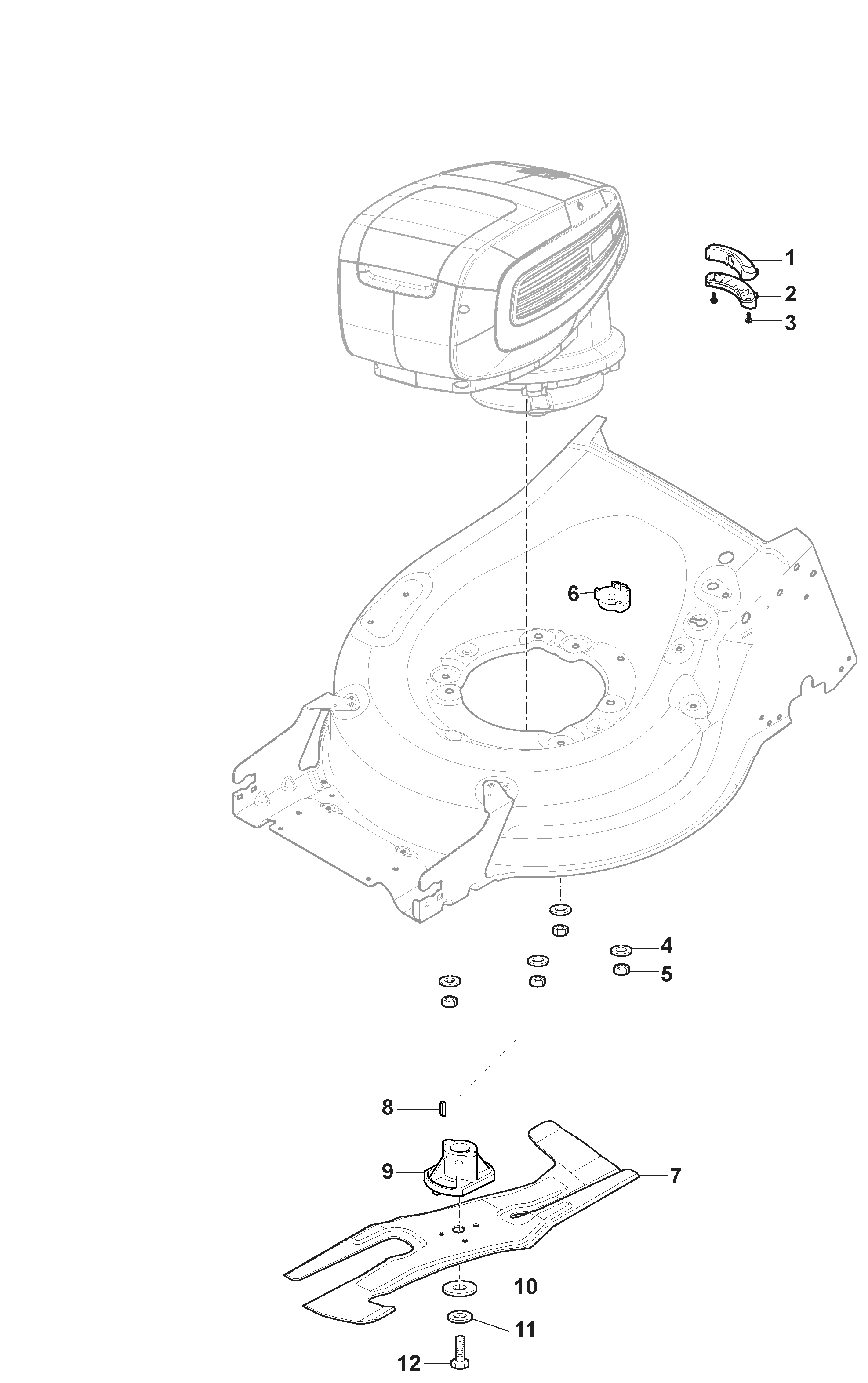 Stiga Twinclip 950e VR -  Blade and Hub