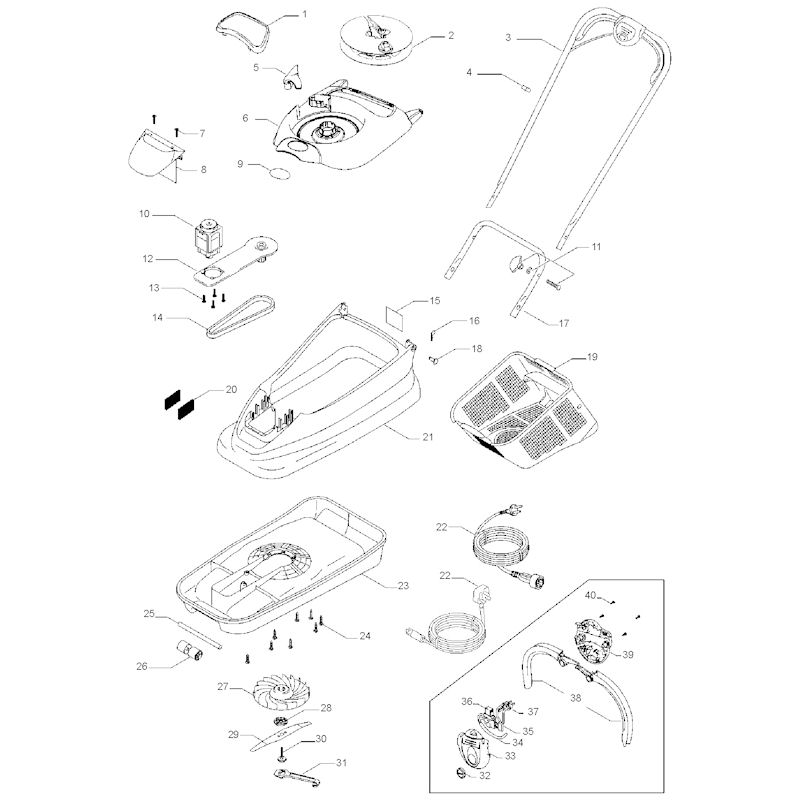 Flymo Vision Compact 966847401 Spares