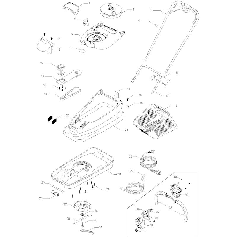 Flymo Vision Compact 330 963330601 Spares