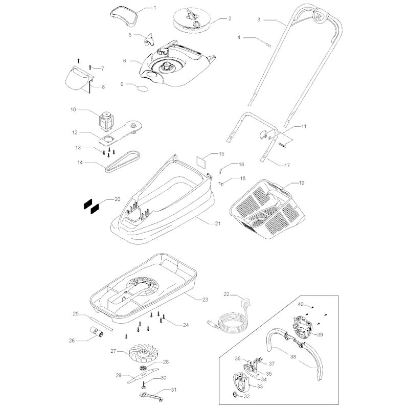 Flymo Vision Compact 350 966848501 Spares