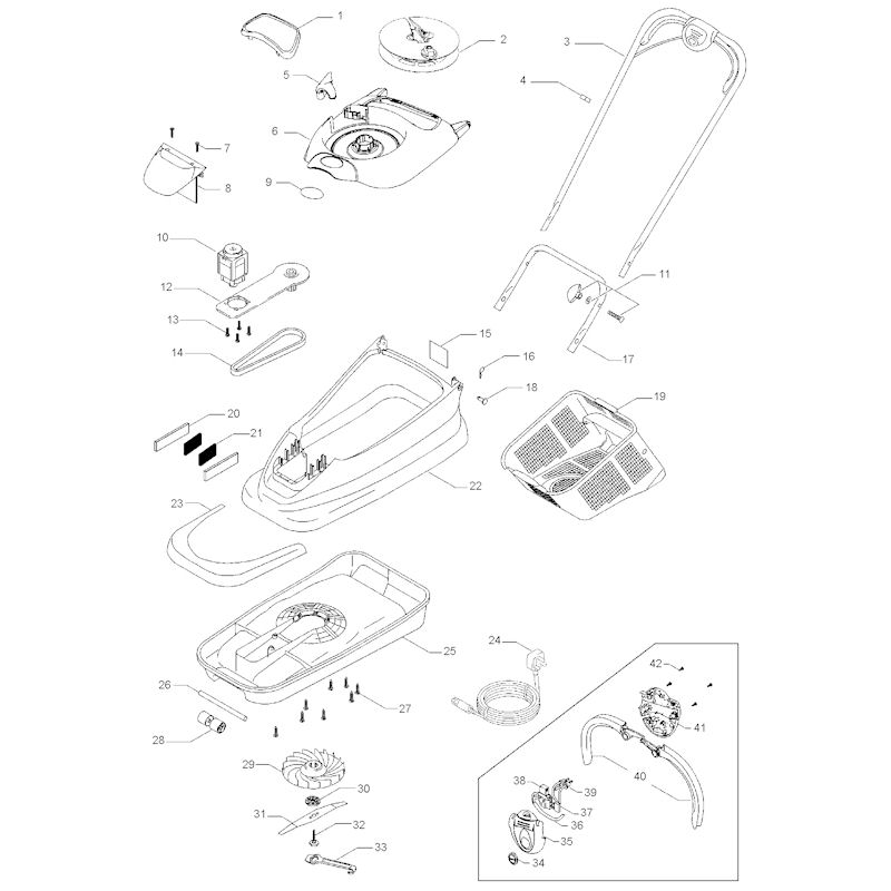 Flymo Vision Compact 380 966848601 Spares