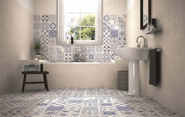 Skyros white tiled bathroom